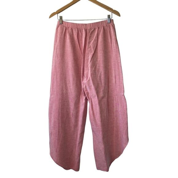Anthropologie Drew Heathered Pink Linen Blend Harem Pants Sz M - Picture 6 of 10